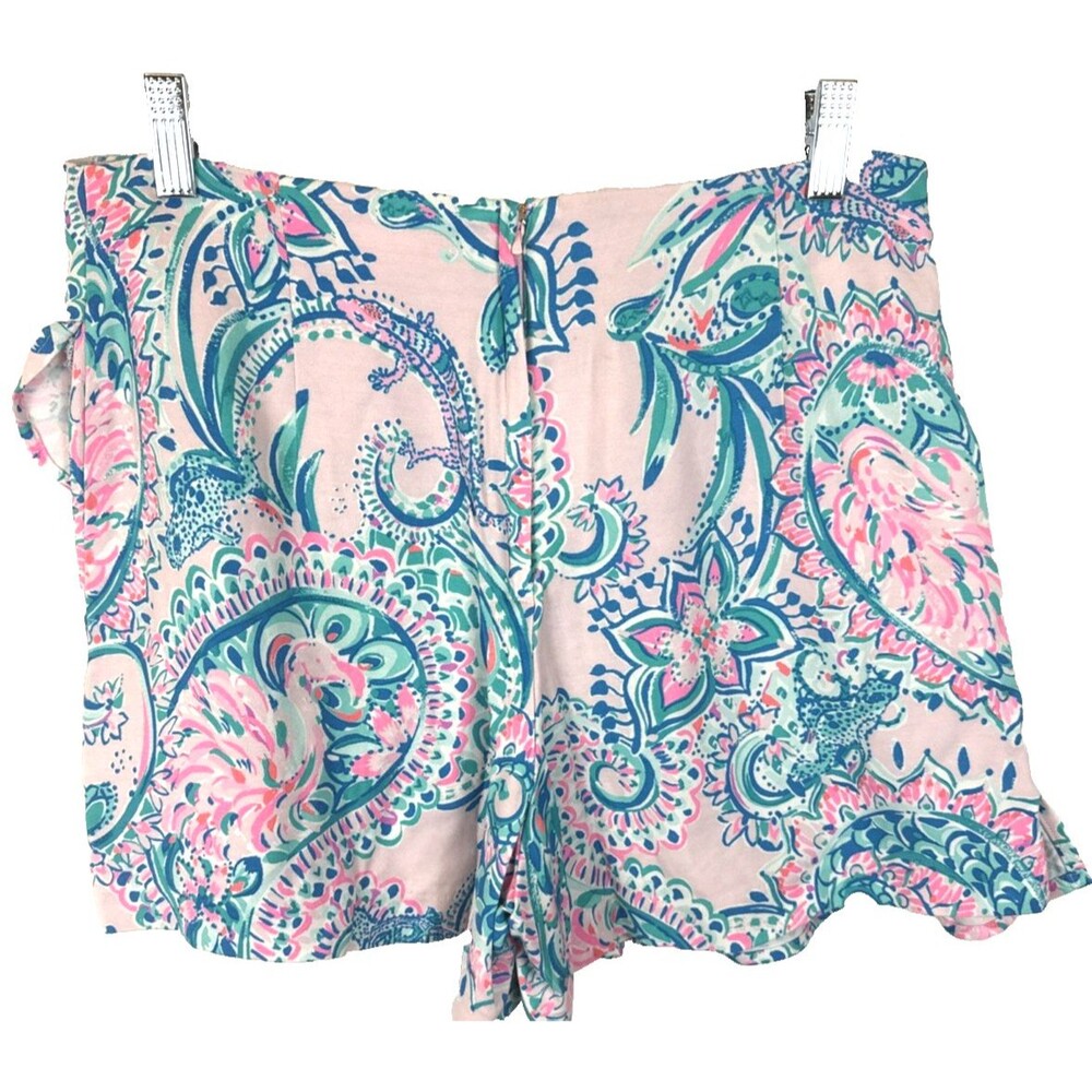 Lilly Pulitzer Faye Pink Tropics Skort 10 Ruffle Resort Coastal Beach Preppy - Picture 2 of 12